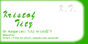 kristof titz business card